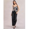 image:imageMakeMeChic Womens Lace Spaghetti Strap Camisole Top Sleeveless Split Summer Tank TopsGrey