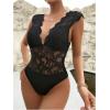 image:imageMakeMeChic Womens Lace Top Open Back V Neck Sexy Tank Tops Summer Going Out TopsBlack B