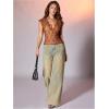 image:imageMakeMeChic Womens Lace Top Open Back V Neck Sexy Tank Tops Summer Going Out TopsBrown