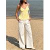 image:imageMakeMeChic Womens Lace V Neck Camisole Spaghetti Strap Backless Summer Tank TopsYellow