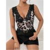 image:imageMakeMeChic Womens Leopard Print V Neck Cami Top Sleeveless Backless Fitted Tank TopsMulticolor