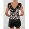image:imageMakeMeChic Womens Leopard Print V Neck Cami Top Sleeveless Backless Fitted Tank TopsMulticolor
