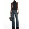 image:imageMakeMeChic Womens Open Back Halter Tops Sleeveless Y2K Party Tank Tops with ScarfBlack