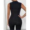 image:imageMakeMeChic Womens Party Club Sparkly Mesh Tank Tops Sleeveless Ruffle Crew Neck Fitted ShirtsBlack