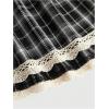 image:imageMakeMeChic Womens Plaid Lace Tank Tops Bow Tie Shoulder Shirred Sleeveless Vintage Y2k Cute TopBlack