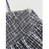 image:imageMakeMeChic Womens Plaid Lace Tank Tops Bow Tie Shoulder Shirred Sleeveless Vintage Y2k Cute TopBlue