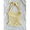 image:imageMakeMeChic Womens Plus Size Backless Halter Tops Ruched Sleeveless Fitted Y2k TankYellow