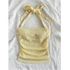 image:imageMakeMeChic Womens Plus Size Backless Halter Tops Ruched Sleeveless Fitted Y2k TankYellow
