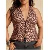 image:imageMakeMeChic Womens Plus Size Cheetah Print Halter Top Sleeveless Y2K Summer Going Out TopsMulticolor