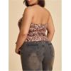 image:imageMakeMeChic Womens Plus Size Cheetah Print Halter Top Sleeveless Y2K Summer Going Out TopsMulticolor