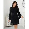 image:imageMakeMeChic Womens Plus Size Cocktail Dress Summer Leopard Print Dress Party Bell Sleeve Y2K Backless Going Out Mini DressesBlack a