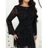 image:imageMakeMeChic Womens Plus Size Cocktail Dress Summer Leopard Print Dress Party Bell Sleeve Y2K Backless Going Out Mini DressesBlack a