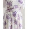 image:imageMakeMeChic Womens Plus Size Dress Floral Square Neck Short Sleeve A Line Shirred Boho Maxi DressesPurple