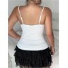 image:imageMakeMeChic Womens Plus Size Floral Lace Bow Top Spaghetti Strap Rib Knit Y2k Tank TopsWhite