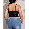 image:imageMakeMeChic Womens Plus Size Lace Corset Tops Going Out Sexy Spaghetti Strap Bustier Crop TopsBlack
