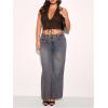 image:imageMakeMeChic Womens Plus Size Lace Sheer Halter Crop Tops Deep V Neck Open Back Lace Up Party Corset TopsCoffee Brown