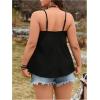 image:imageMakeMeChic Womens Plus Size Lace Up Camisole Spaghetti Strap Sleeveless Country Concert TopBlack