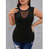 image:imageMakeMeChic Womens Plus Size Mesh Sheer Sleeveless Tank Top Sexy Round Neck Summer Casual TopsBlack