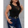 image:imageMakeMeChic Womens Plus Size Mesh Sheer Sleeveless Tank Top Sexy Round Neck Summer Casual TopsBlack