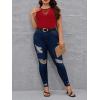 image:imageMakeMeChic Womens Plus Size Mesh Sheer Sleeveless Tank Top Sexy Round Neck Summer Casual TopsBurgundy