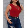 image:imageMakeMeChic Womens Plus Size Mesh Sheer Sleeveless Tank Top Sexy Round Neck Summer Casual TopsBurgundy