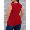 image:imageMakeMeChic Womens Plus Size Mesh Sheer Sleeveless Tank Top Sexy Round Neck Summer Casual TopsBurgundy