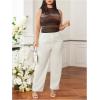 image:imageMakeMeChic Womens Plus Size Mock Neck Tank Tops Tie Dye Sleeveless Ruched Summer ShirtBrown