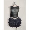 image:imageMakeMeChic Womens Plus Size Sparkly Tank Tops Mesh Sheer Crop Letter Sleeveless Y2k Going Out TopBlack