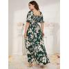 image:imageMakeMeChic Womens Plus Size Summer Floral Maxi Dresses Curvy Short Sleeve Shirred Boho Beach Wedding Long DressA Muilticolor
