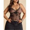 image:imageMakeMeChic Womens Plus Size Summer Tops Y2K Cheetah Print Lace Bow Spaghetti Strap Tank TopsMulticolor