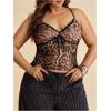 image:imageMakeMeChic Womens Plus Size Summer Tops Y2K Cheetah Print Lace Bow Spaghetti Strap Tank TopsMulticolor