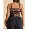 image:imageMakeMeChic Womens Plus Size Summer Tops Y2K Cheetah Print Lace Bow Spaghetti Strap Tank TopsMulticolor