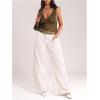 image:imageMakeMeChic Womens Plus Size Tank Top Floral Lace Deep V Neck Lettuce Trim Y2K Going Out TopsGreen