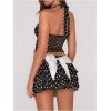 image:imageMakeMeChic Womens Polka Dots Halter Tops Y2k Twist Front Backless Ruffle Split TopBlack and White
