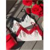 image:imageMakeMeChic Womens Polka Dots Lace Tank Top Spaghetti Strap Sleeveless 2 Pack Cami Crop TopsBlack and Red