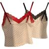 image:imageMakeMeChic Womens Polka Dots Lace Tank Top Spaghetti Strap Sleeveless 2 Pack Cami Crop TopsBlack and Red