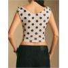 image:imageMakeMeChic Womens Polka Dots Tank Top Ruched Crop Draped Going Out Fitted Summer T ShirtApricot