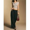 image:imageMakeMeChic Womens Polka Dots Tank Top Ruched Crop Draped Going Out Fitted Summer T ShirtApricot