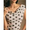 image:imageMakeMeChic Womens Polka Dots Tank Top Ruched Crop Draped Going Out Fitted Summer T ShirtApricot