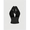 image:imageMakeMeChic Womens Rhinestone Glitter Sequin Halter Top Tie Open Back Sleeveless Fitted Party Tank TopsBlack