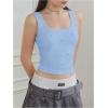 image:imageMakeMeChic Womens Rhinestone Sleeveless Y2k Crop Tank Top Sparkly Fitted Square Neck Top Summer Going Out TopsBlue