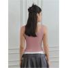 image:imageMakeMeChic Womens Rhinestone Sleeveless Y2k Crop Tank Top Sparkly Fitted Square Neck Top Summer Going Out TopsPink