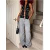 image:imageMakeMeChic Womens Rivet Studded Halter Crop Top Sleeveless Open Back Party Tank TopsBlack