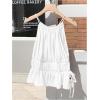 image:imageMakeMeChic Womens Ruched Halter Tops Drawstring Side Ruffle Workout Tank Top ShirtWhite