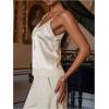 image:imageMakeMeChic Womens Satin Lace Camisole Top V Neck Sleeveless Going Out Party Tank TopsApricot