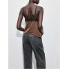 image:imageMakeMeChic Womens Satin Lace Camisole Top V Neck Sleeveless Going Out Party Tank TopsBrown