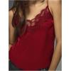 image:imageMakeMeChic Womens Satin Lace Camisole Top V Neck Sleeveless Going Out Party Tank TopsBurgundy
