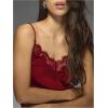 image:imageMakeMeChic Womens Satin Lace Camisole Top V Neck Sleeveless Going Out Party Tank TopsBurgundy