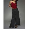 image:imageMakeMeChic Womens Satin Lace Camisole Top V Neck Sleeveless Going Out Party Tank TopsBurgundy