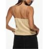 image:imageMakeMeChic Womens Satin Lace Camisole Top V Neck Sleeveless Going Out Party Tank TopsKhaki
